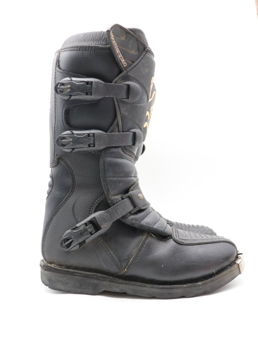 Tracker Fox Jr 2002 Motocross Boots Youth size 6 Black Leather Racing Bootie